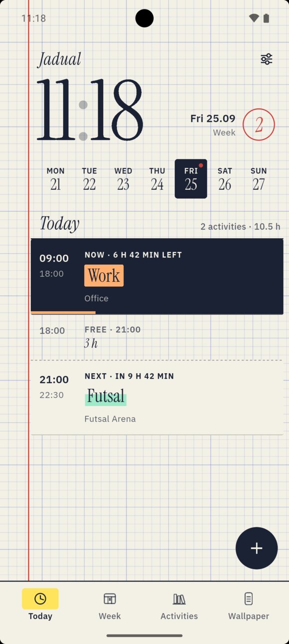 Weekly routine